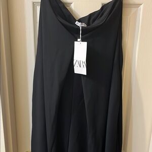 Zara Elegant Black Strapless Dress